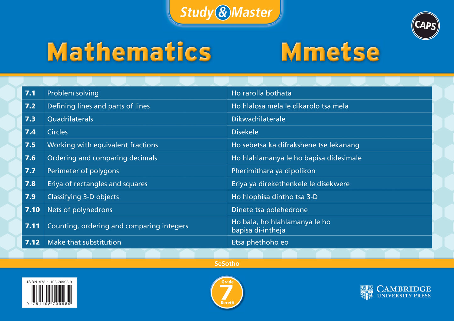 Study & Master Mmetse Kereiti 7 (poster pack - 12 posters in carry case) ISBN/SKU: 9781108709989