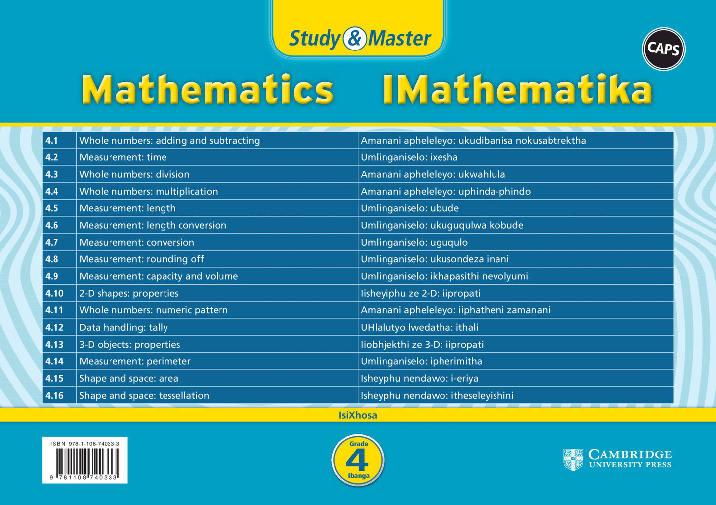 Study & Master IMathematika Ibanga 4 (revision card pack in sleeve) ISBN/SKU: 9781108740333