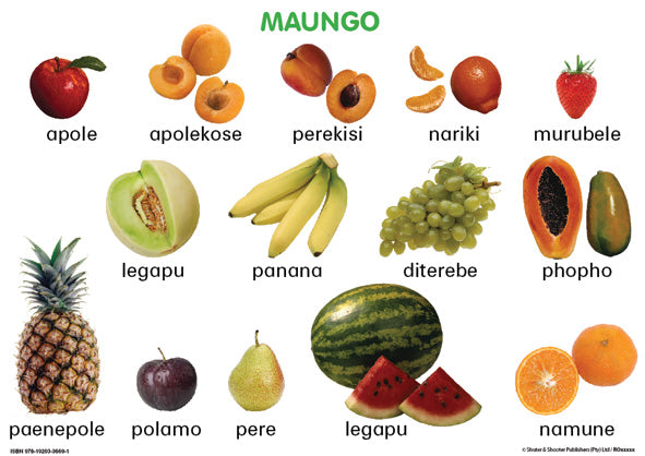 Chart: Junior Setswana Fruit A2 ISBN/SKU: 9781920336691