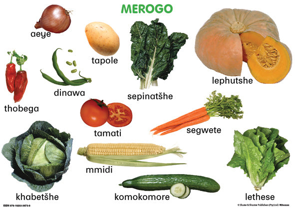 Chart: Junior Setswana Vegetables A2 ISBN/SKU: 9781920336738