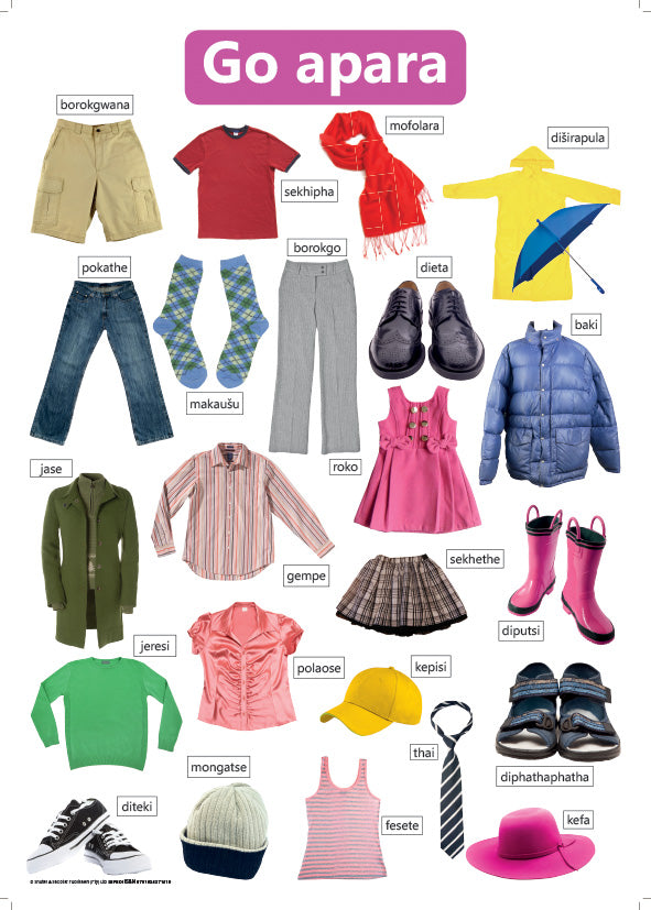 Chart: Getting Dressed Sepedi A2 ISBN/SKU: 9781928271819