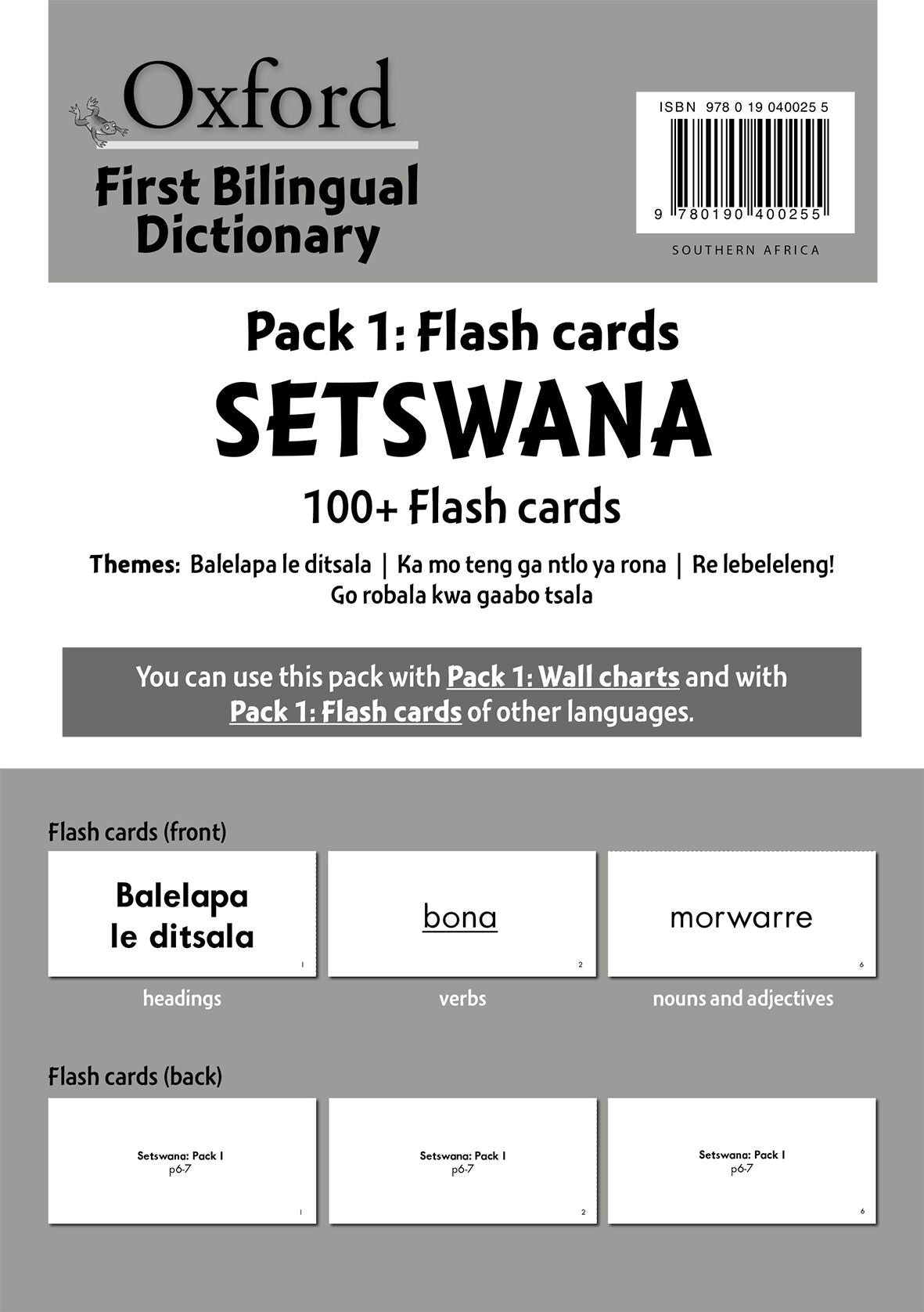 Oxford FiReading Scheme t Bilingualing Dict pk 1 caReadeReading Scheme Setswan ISBN/SKU: 9780190400255