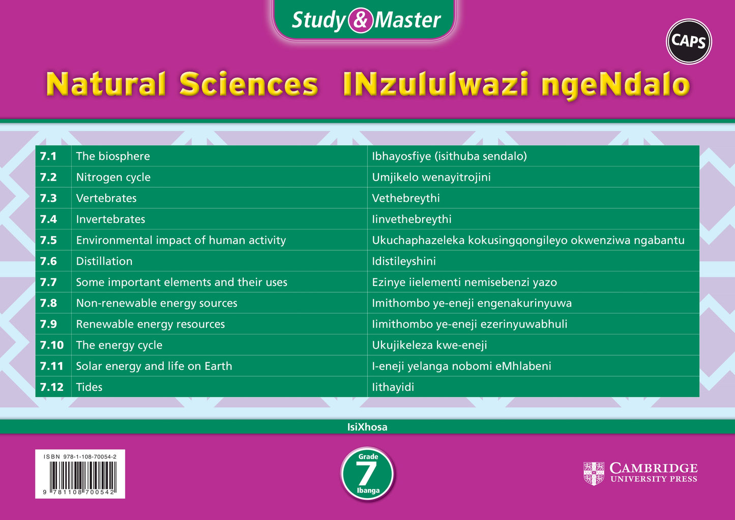 Study & Master INzululwazi ngeNdalo Ibanga 7 (poster pack - 12 posters in carry case) ISBN/SKU: 9781108700542