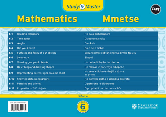 Study & Master Mmetse Kereiti 6 (poster pack - 12 posters in carry case) ISBN/SKU: 9781108709965