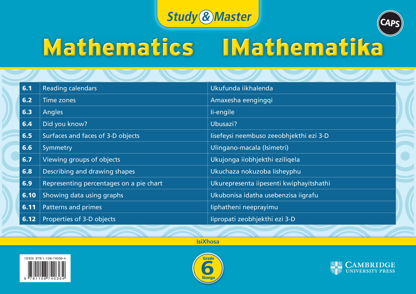 Study & Master IMathematika Ibanga 6 (poster pack - 12 posters in carry case) ISBN/SKU: 9781108740364
