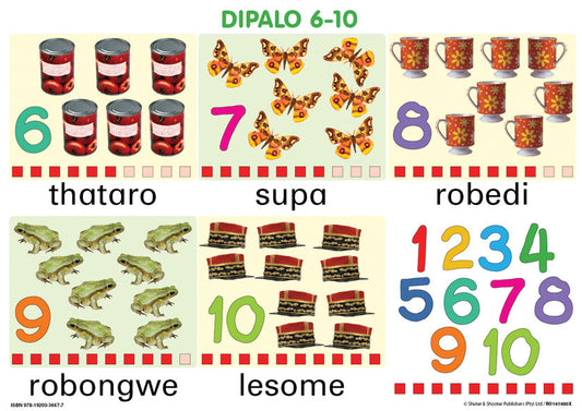 Chart: Junior Setswana Number 6 - 10 A2 ISBN/SKU: 9781920336677