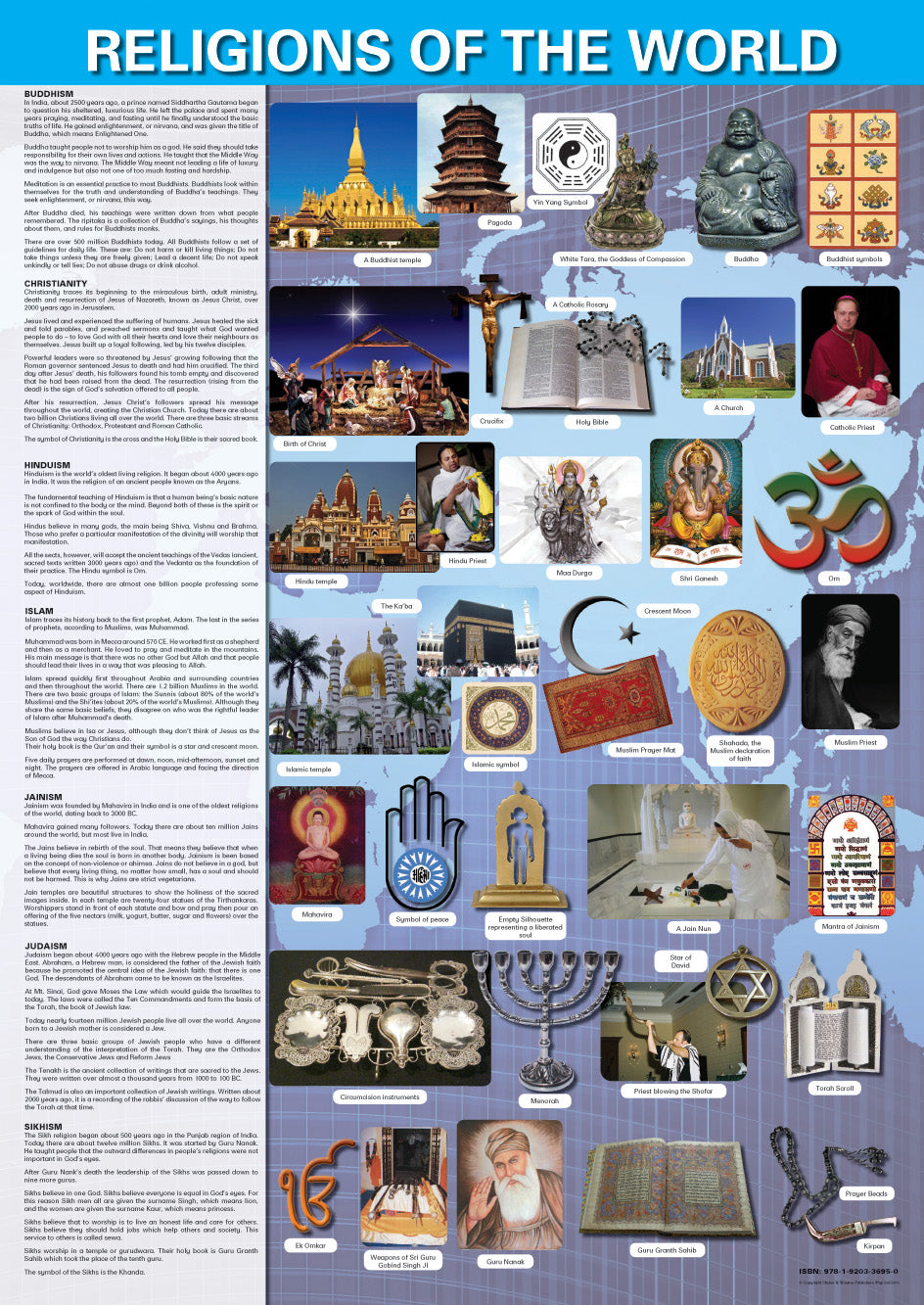 Chart: Religions Of The World A1 (Flat) ISBN/SKU: 9781920336950