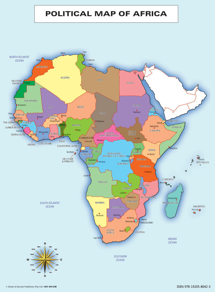 Chart: Political Map Of Africa A1 ISBN/SKU: 9781920586423