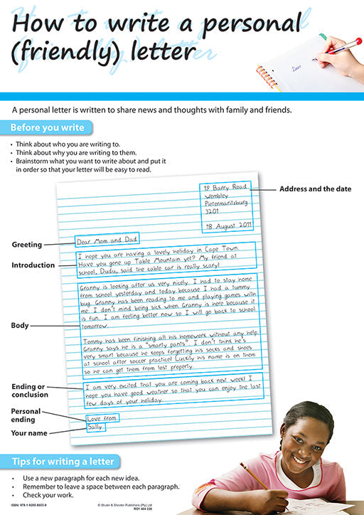Chart: How To Write A Personal Letter (English) A2 (Flat) ISBN/SKU: 9781920586539