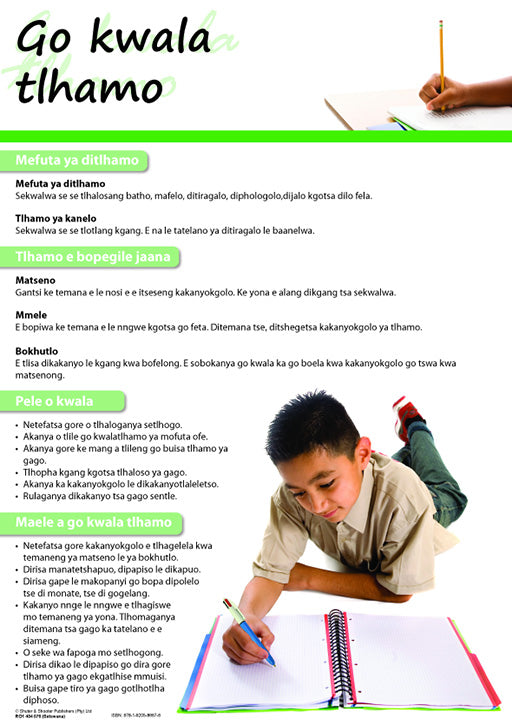 Chart: How To Write An Essay (Setswana) A2 (Flat) ISBN/SKU: 9781920586676