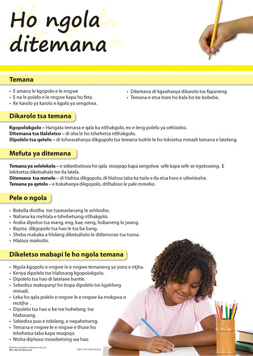 Chart: Writing Paragraphs (Sesotho) A2 ISBN/SKU: 9781920586768