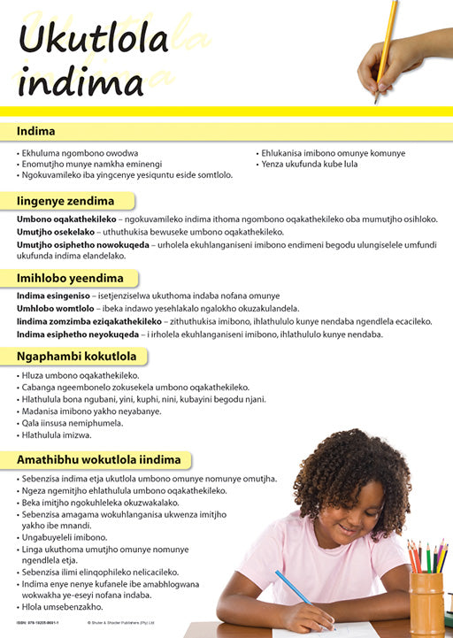 Chart: Writing Paragraphs (Ndebele) A2 ISBN/SKU: 9781920586911