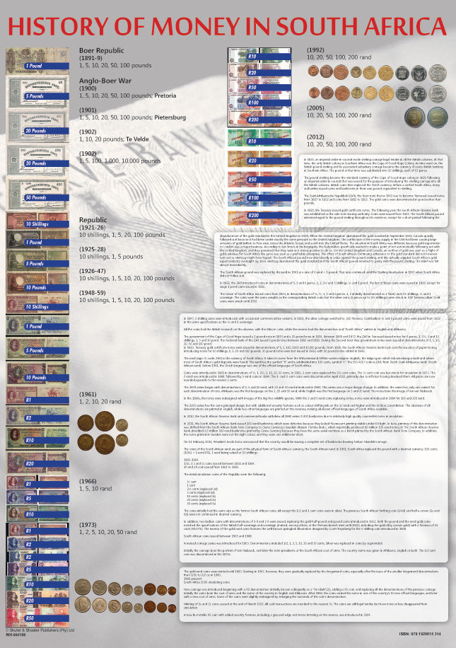 Chart: The History Of Money In South Africa A1 (Flat) ISBN/SKU: 9781920615314