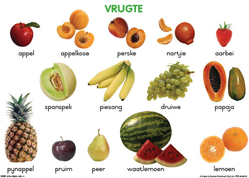 Chart: Vrugte A2 (Flat) ISBN/SKU: 9781920615611