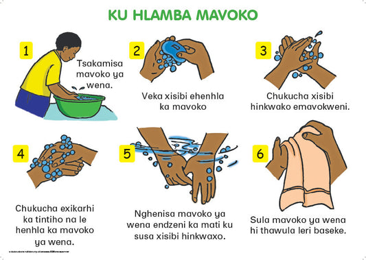 Chart: Washing Hands Xitsonga A2 ISBN/SKU: 9781928271727