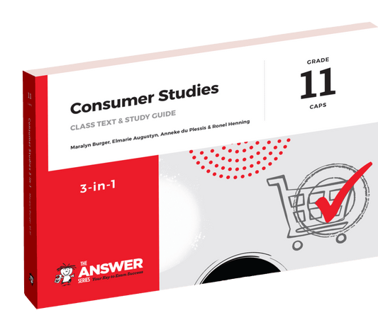 The Answer Series Gr 11 Consumer Studies '3 in 1 ISBN/SKU: 9781928405221