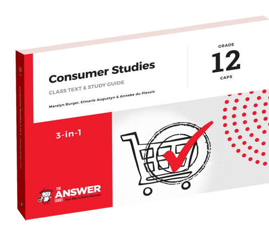 The Answer Series Gr 12 Consumer Studies '3 in 1' ISBN/SKU: 9781920568788